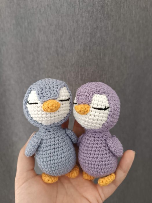 Conjunto pinguins em croche