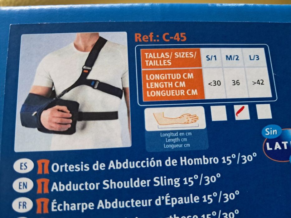 Ortese para ombro com abdução 15 ° / 30 ° Novo
