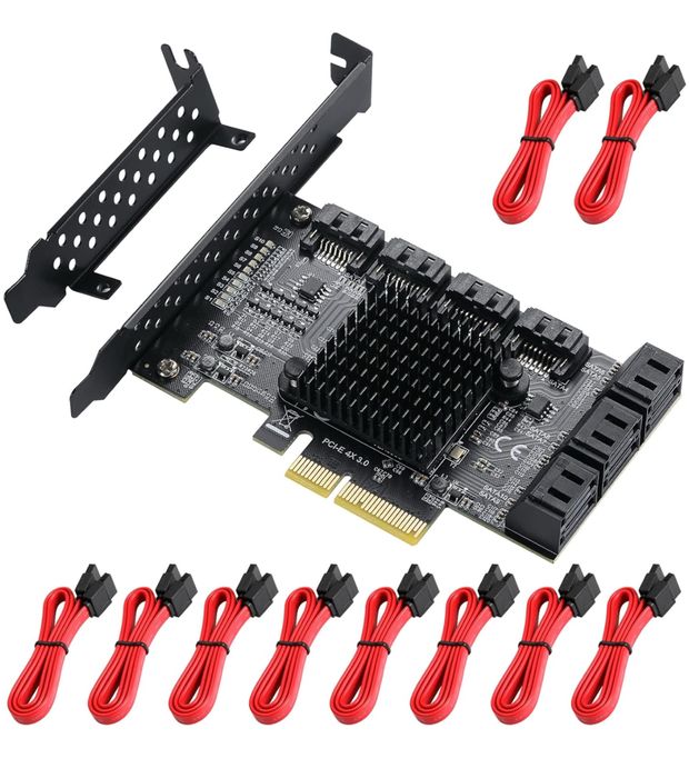 Karta rozszerzeń PCI-E SATA 10-portowa karta kontrolera 6 Gbit/s MZHOU
