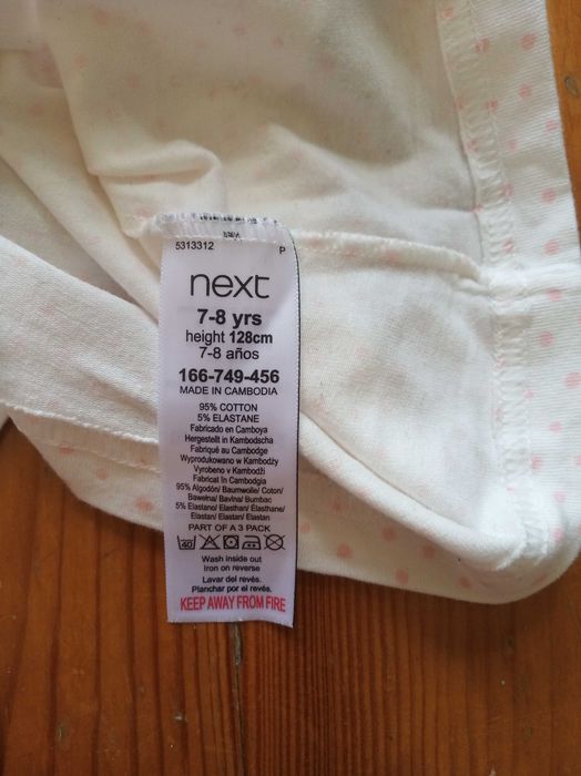 podkoszulka dziewczęca Next 128/134  biała w kropki