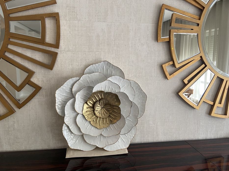 Peça decorativa metal, escultura, quadro