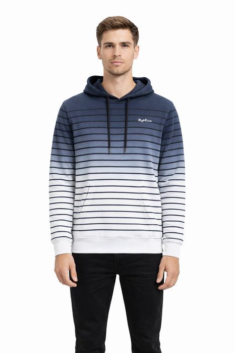 Pepe jeans bluza męska z kapturem i paskami bawełniana s 1i4a