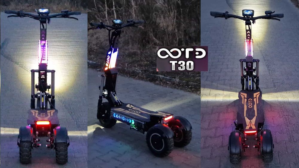 Duża Hulajnoga 3 kołowa OOTD T30 , 60V 3200W , zasięg 100KM , Stan jak Nowa.