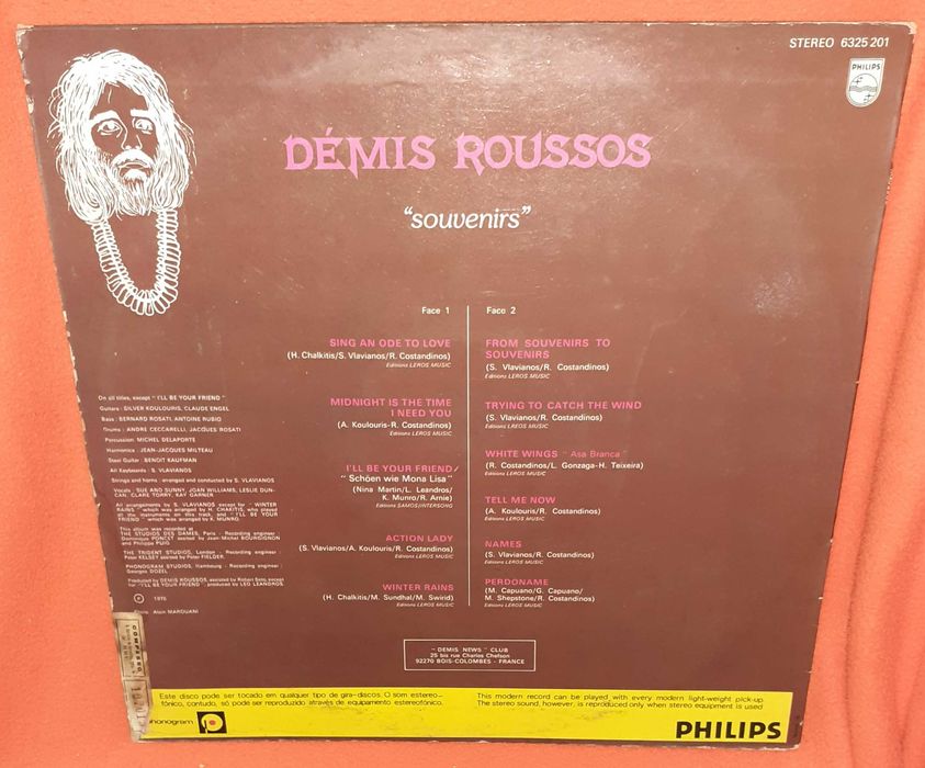 Disco Vinil-Demis Roussos- Souvenirs