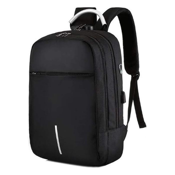 Plecak sportowy czarny z portem USB 15,6" antykradzieżowy