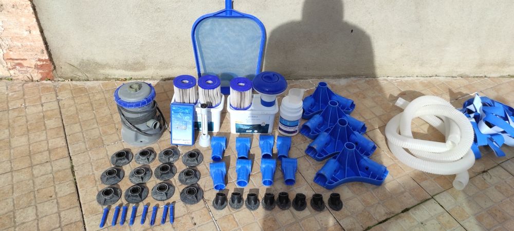 Conjunto piscina 4x2,11x0,81m EXTRAS e BOMBA SUBMERSÍVEL, LER DESCRIÇÃ