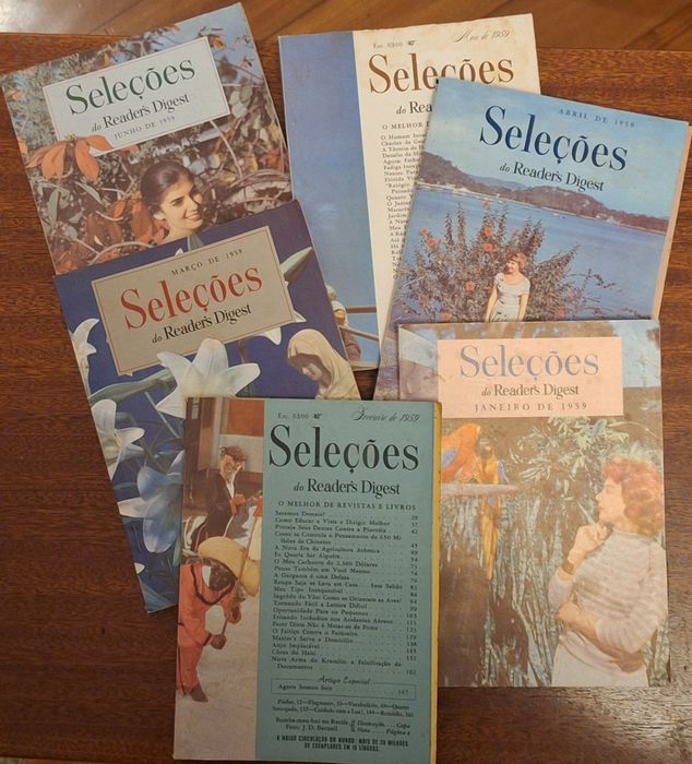 2 volumes com 12 revistas Readers  Digest ano 1959