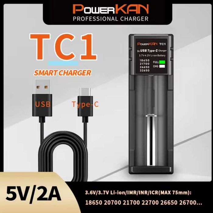 Зарядное устройство PowerKan TC1 для Li-Ion, Ni-Mh/Ni-Cd АКБ