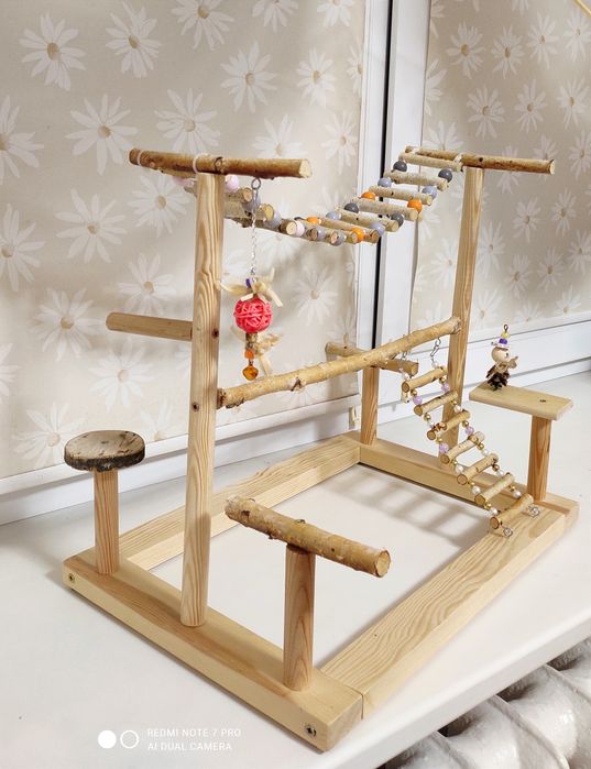 Стенд для папуг, присада, ігрова площадка