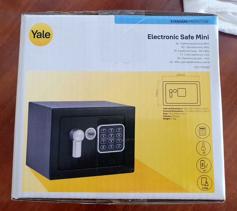 Sejf Mini Yale YSV/170/DB2, idealny na kosztowności