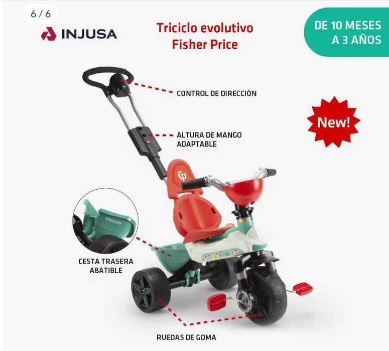 Fisher Price Triciclo Injusa Fisher Price Triciclo Evolutivo