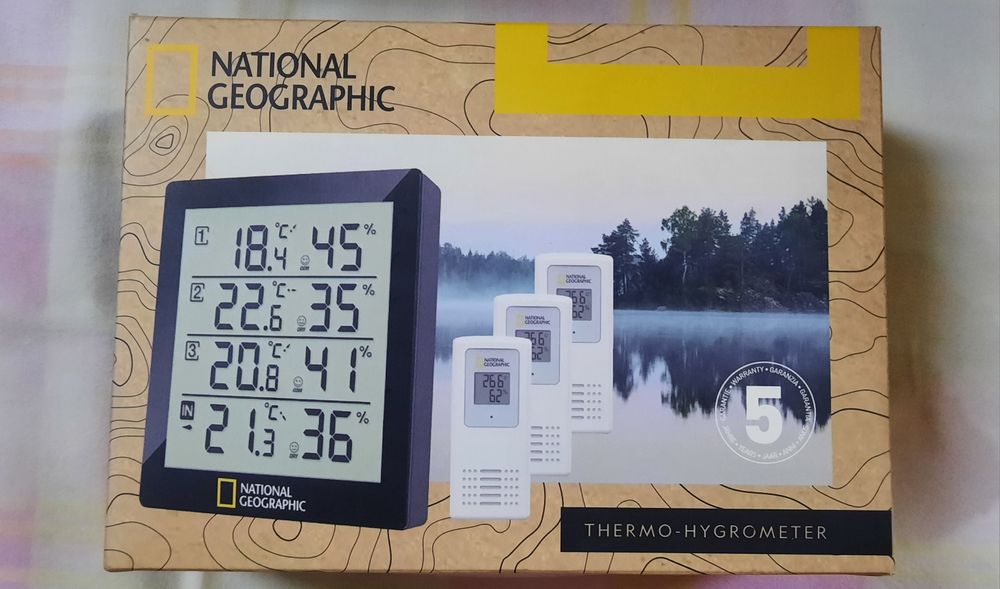 Termohigrómetro National Geographic com 3 sensores