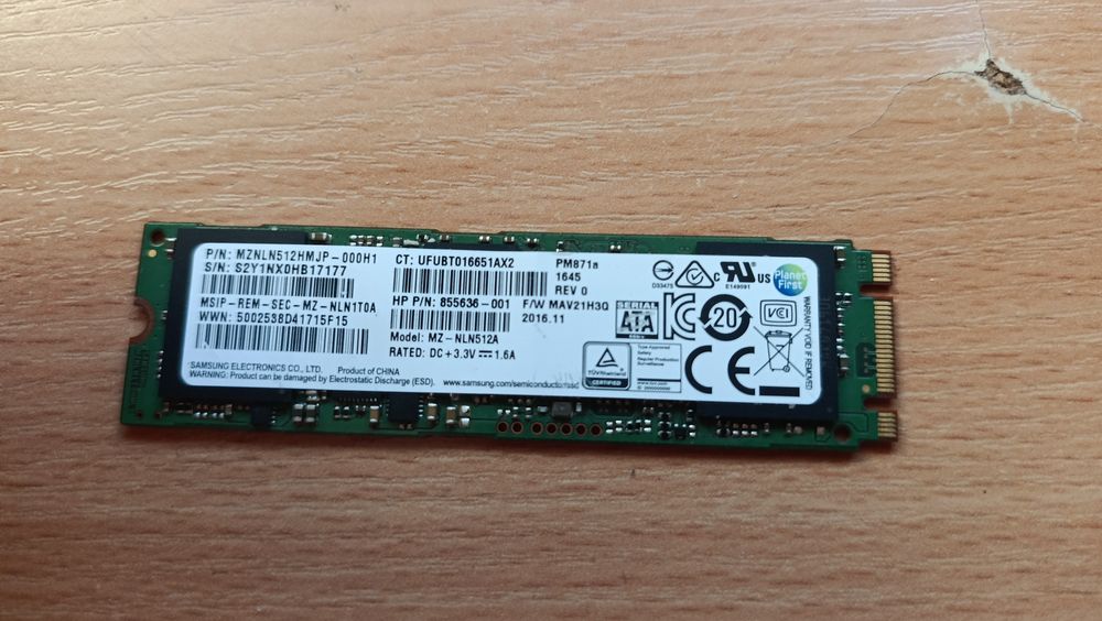 Накопичувач SSD Samsung PM871a 512GB MZNLN512HMJP