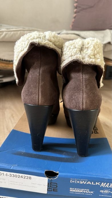 Зимние ботинки из натуральной замши