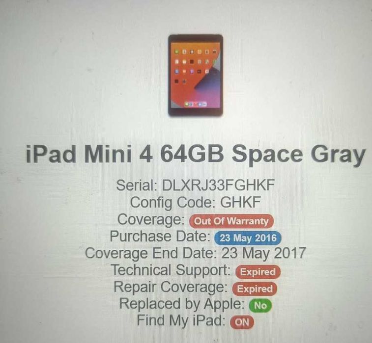 Два Ipad mini 4 64 & 128GB  A1538 на запчастини, включаються