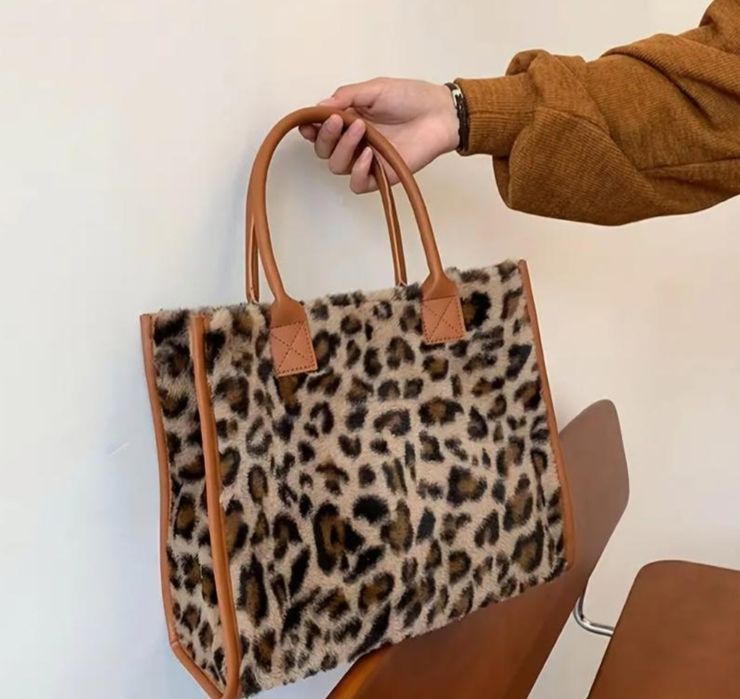 Сумка леопард плюшева, еко хутро