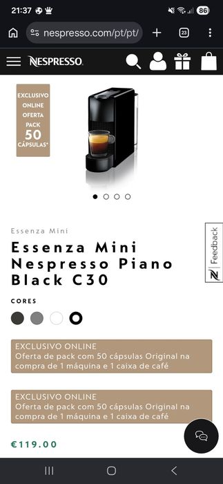 Máquina nespresso essenza mini
