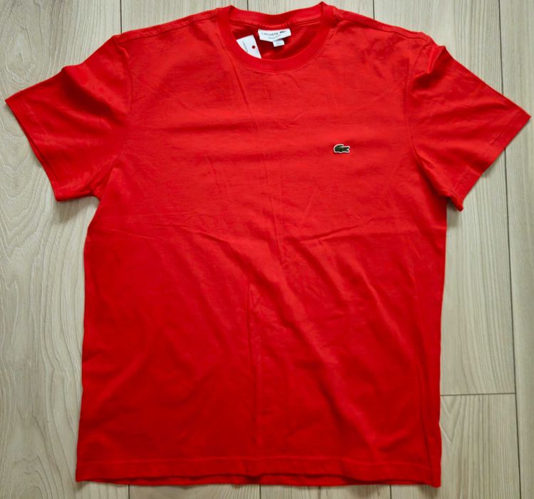 Lacoste Regular Fit Czerwona L T-Shirt Bawełna - Nowa z metka