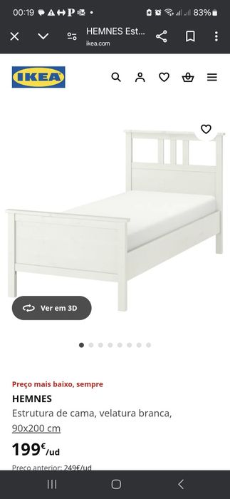 Cama solteiro ikea + estrado+ colchão