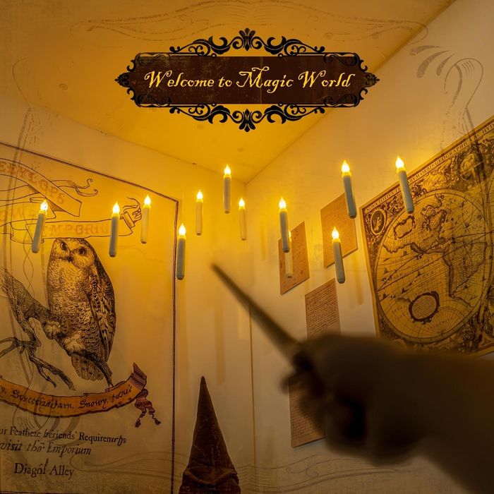 12 шт Літаючі свічки Гаррі Поттер  Плаваючі свічки з паличкою