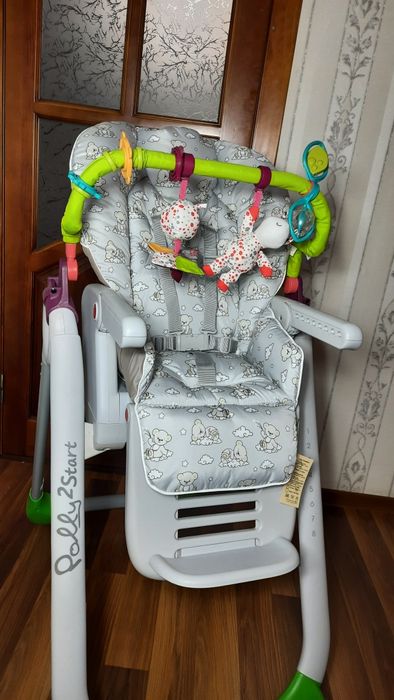 ‼️Chicco Polly 2start з НОВИМ чохлом стіл для годування