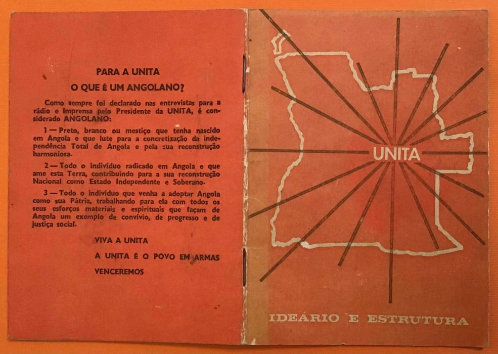 Angola - UNITA - IDEÁRIO e ESTRUTURA - Luanda 1974 - MUITO Raro
