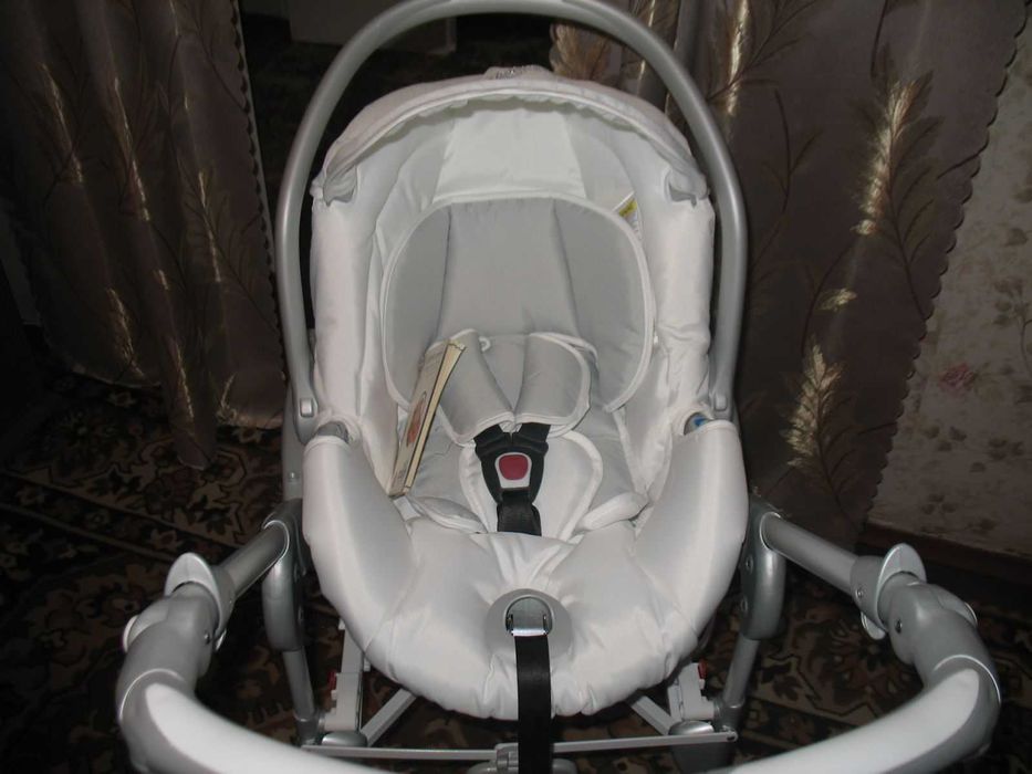 Коляска 3 В 1 CAM Белая С Кристаллами