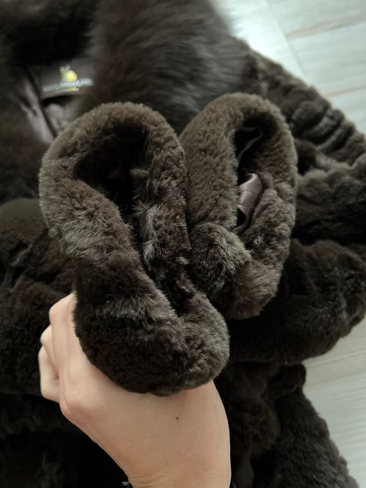 Шуба з кролика коричнева