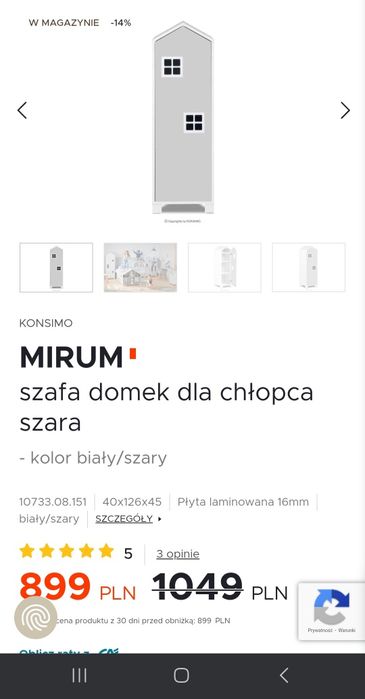 Regał szafka domek konsimo mirum