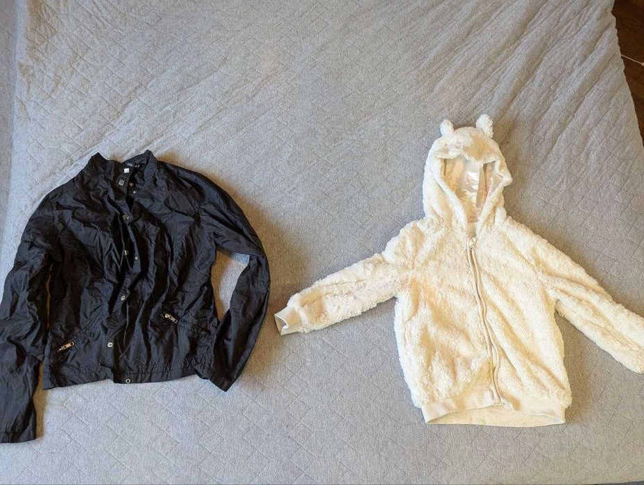 худі плюш з вушками і куртка на дівчинку 7 олімпійка курточка вітровка