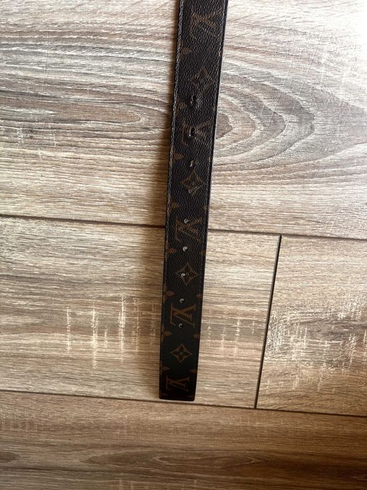 Pasek Louis Vuitton LV brązowy Monogram klamra 120 cm