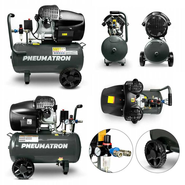 Компресор повітряний 50л масляний Pneumatron ZBV-50G 10 бар / 530 л/хв / 3.5 кВт дегідратор з редуктором