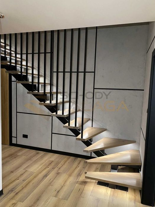 Schody metalowe, nowoczesne schody loft na konstrukcji stalowej
