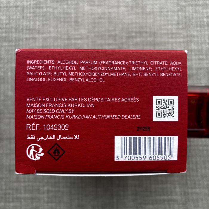 MFK Baccarat Rouge 540 Extrait de Parfum 70 ml BATCH 05/2021