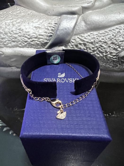 Swarovsky Bracelete Hyperbola Infinity, Branca, Lacado a rosa dourado