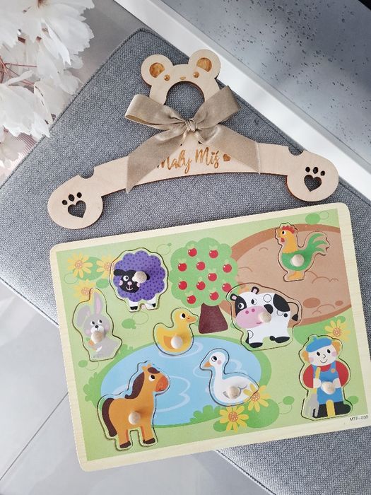 Układanka drewniana dla dzieci zwierzęta puzzle