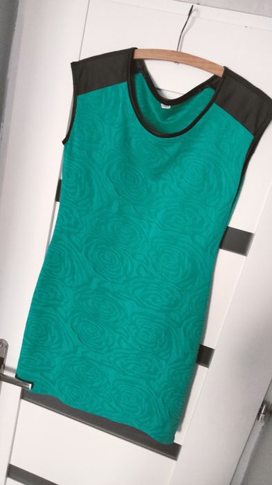 Sukienka, zieleń, seledynowa, Plus Size, kobieca, 40, 42, L, XL