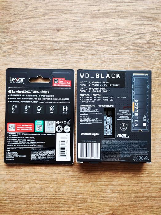 Karta microSDXC 64GB Lexar + SSD m.2 NVMe PCIe 4.0 WD BLACK SN850X 1TB