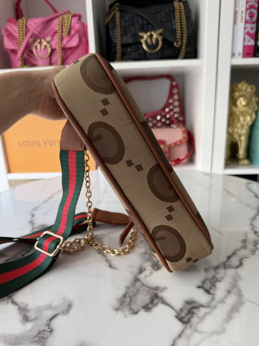 Torebka Gucci monogram brazowa mała z łańcuszkiem