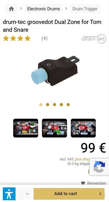 Sensor para tarola/caixa e timbalões