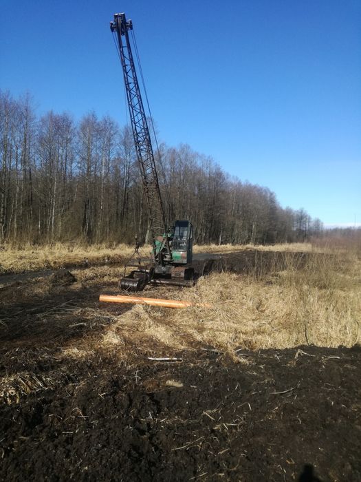 Kopanie, pogłębianie stawów, usługi koparką linową KM-251