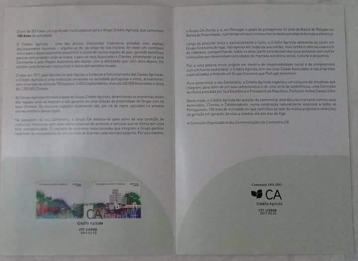 Centenário do Crédito Agrícola - Pagela