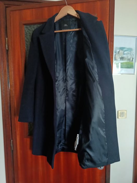 Sobretudo Zara azul escuro Tam. M forrado