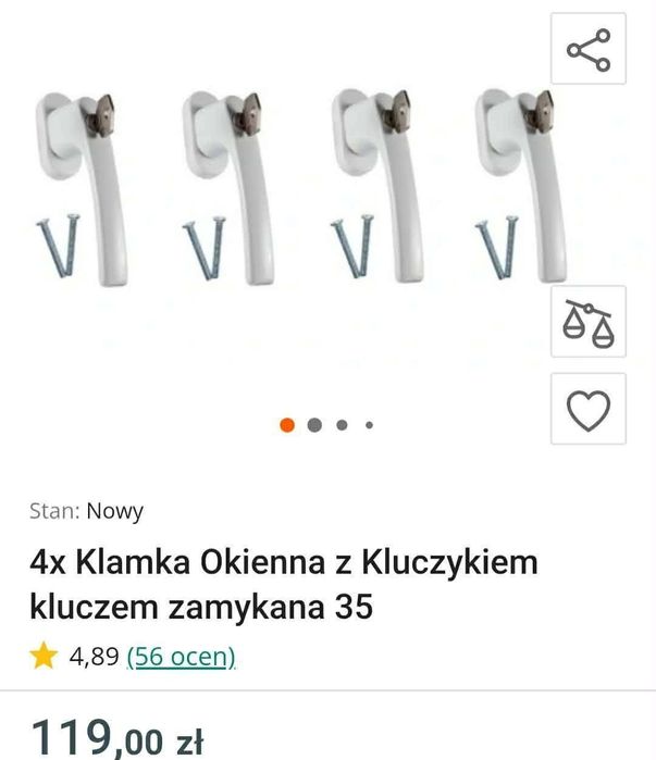 Klamki okienne na kluczyk