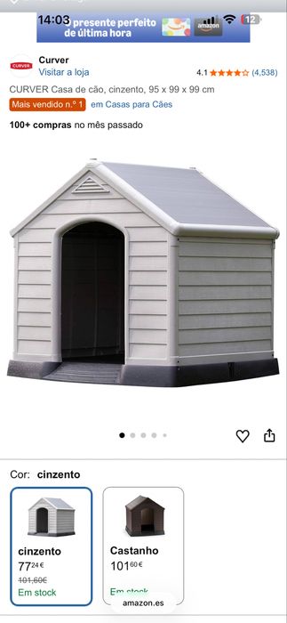 Casota de cão, cor zinza.