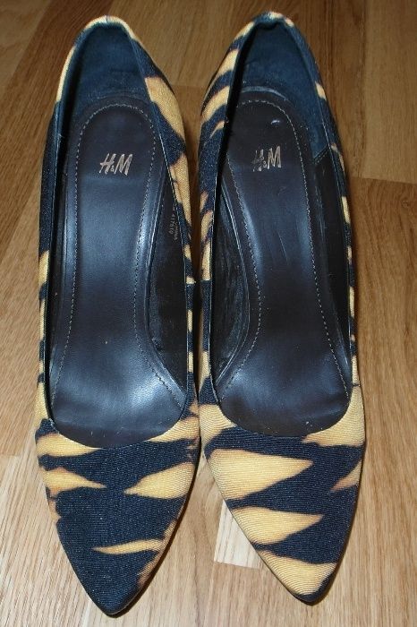 H&M czółenka szpilki panterka r.38