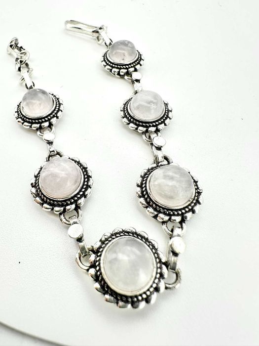 bransoletka 
tęczowy kamień księżycowy. Próba 925