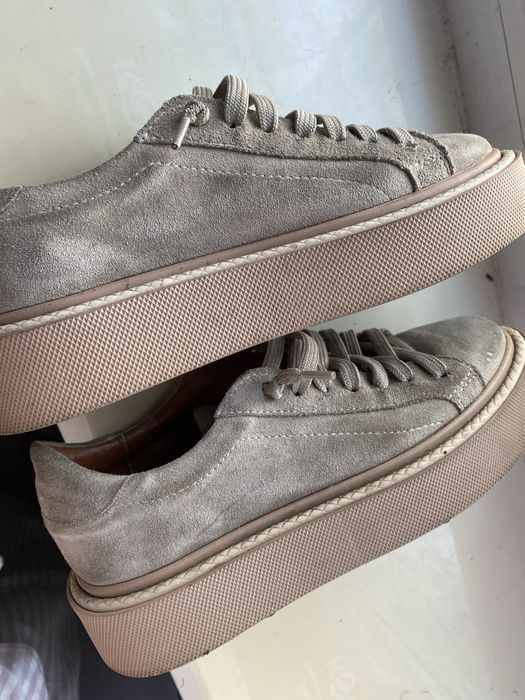 Кеди бежеві шкіряні (нубук)