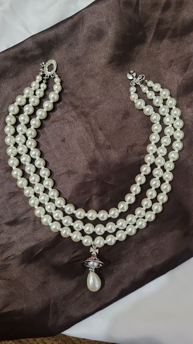 Прикраса Vivienne Westwood широке кольє з перлинами