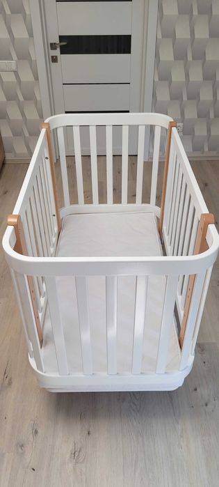 Ліжко дитяче Верес Монако біло-букове + матрац Baby Veres "ECO" 10 см